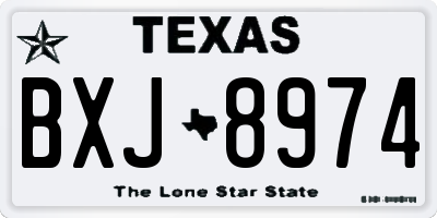 TX license plate BXJ8974