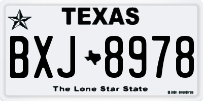 TX license plate BXJ8978