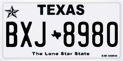 TX license plate BXJ8980