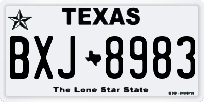 TX license plate BXJ8983