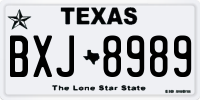 TX license plate BXJ8989