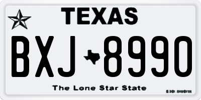 TX license plate BXJ8990