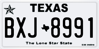 TX license plate BXJ8991