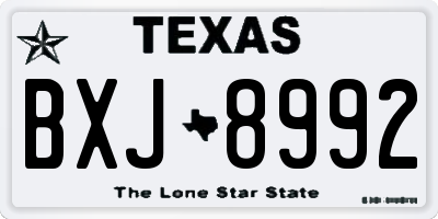 TX license plate BXJ8992
