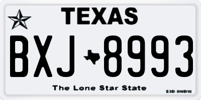 TX license plate BXJ8993