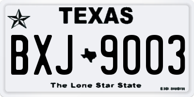 TX license plate BXJ9003