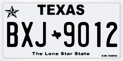TX license plate BXJ9012