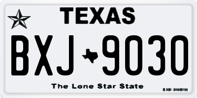 TX license plate BXJ9030