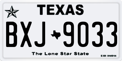 TX license plate BXJ9033