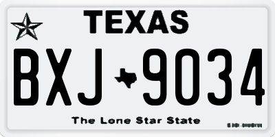 TX license plate BXJ9034