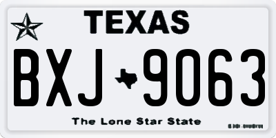TX license plate BXJ9063