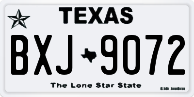 TX license plate BXJ9072
