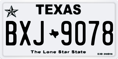 TX license plate BXJ9078