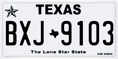 TX license plate BXJ9103