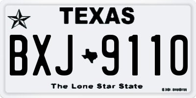 TX license plate BXJ9110