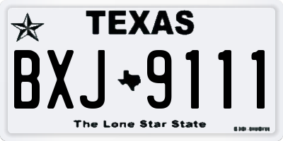 TX license plate BXJ9111