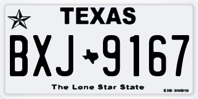 TX license plate BXJ9167