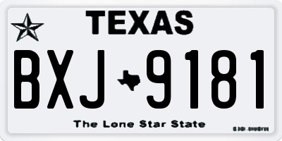 TX license plate BXJ9181