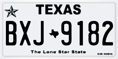 TX license plate BXJ9182