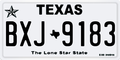 TX license plate BXJ9183