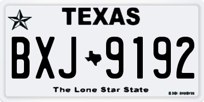 TX license plate BXJ9192