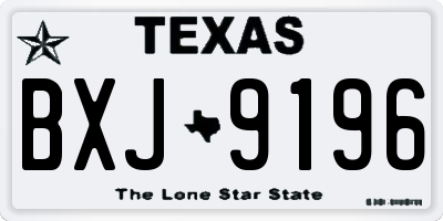 TX license plate BXJ9196