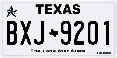 TX license plate BXJ9201