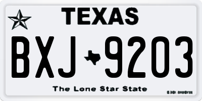 TX license plate BXJ9203