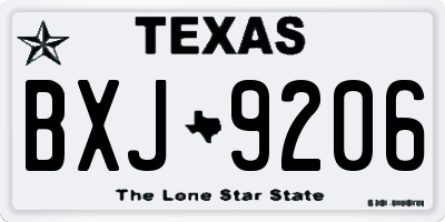 TX license plate BXJ9206