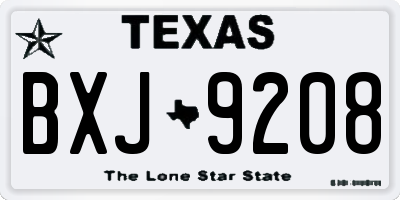 TX license plate BXJ9208