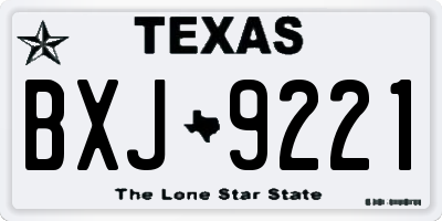 TX license plate BXJ9221