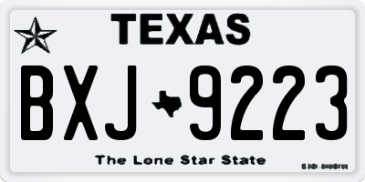 TX license plate BXJ9223