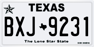 TX license plate BXJ9231