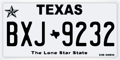 TX license plate BXJ9232