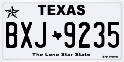 TX license plate BXJ9235
