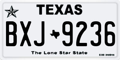 TX license plate BXJ9236