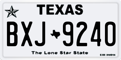 TX license plate BXJ9240