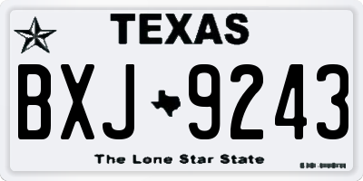 TX license plate BXJ9243