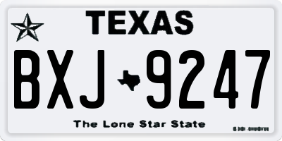 TX license plate BXJ9247