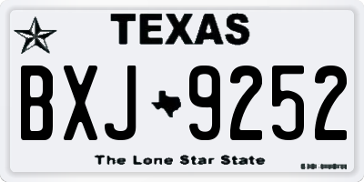 TX license plate BXJ9252