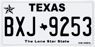 TX license plate BXJ9253