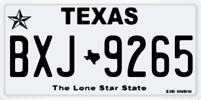TX license plate BXJ9265