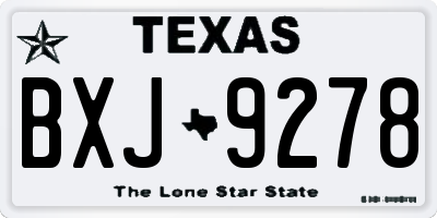 TX license plate BXJ9278