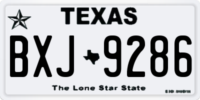 TX license plate BXJ9286