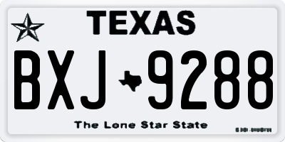 TX license plate BXJ9288