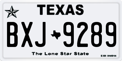 TX license plate BXJ9289