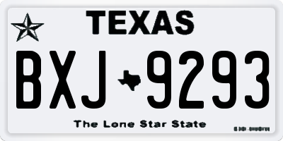 TX license plate BXJ9293