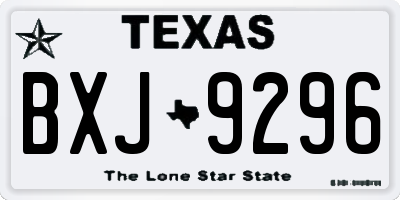 TX license plate BXJ9296