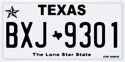 TX license plate BXJ9301