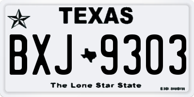 TX license plate BXJ9303